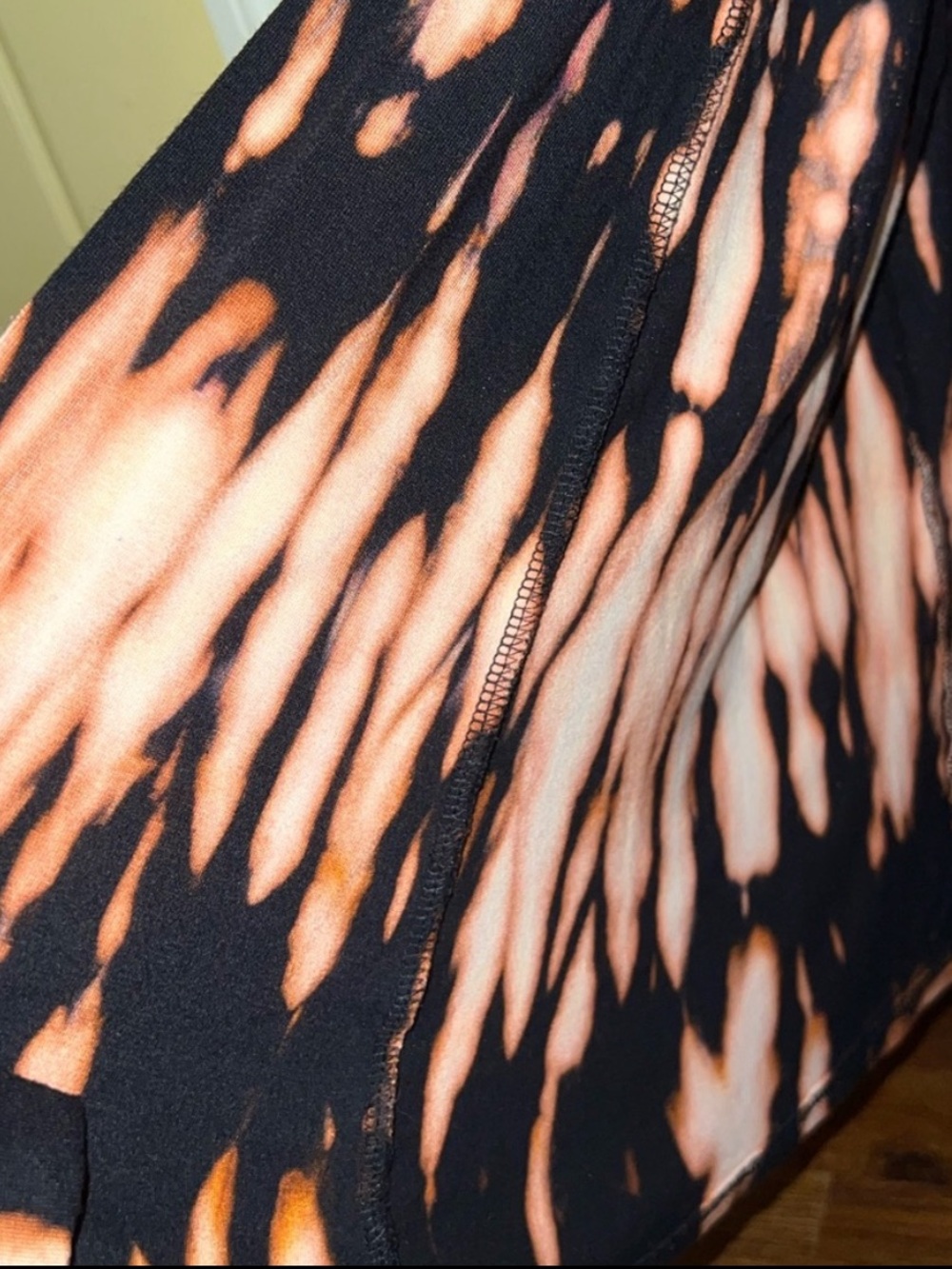 JKLA Black Bleach Tie Dye Draped Open Front Stretch Lightweight Cardigan Size M - Picture 5 of 8